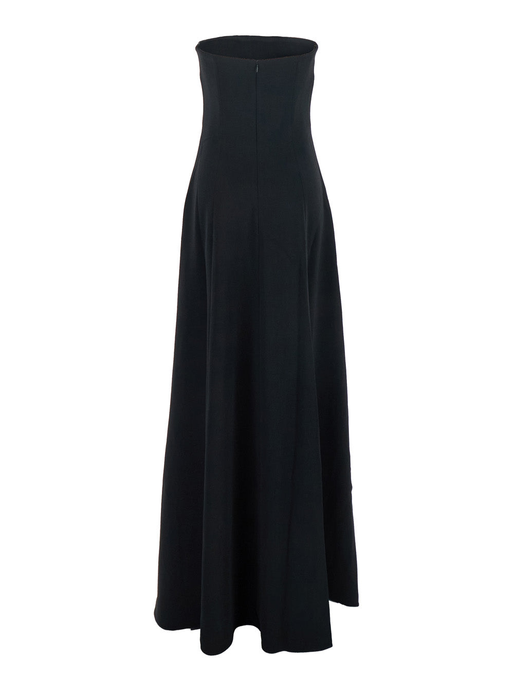 SOLACE LONDON Solace London Women 'Helena' Black Long Dress With Bare Shoulder And Flared Hem In Twill Woman
