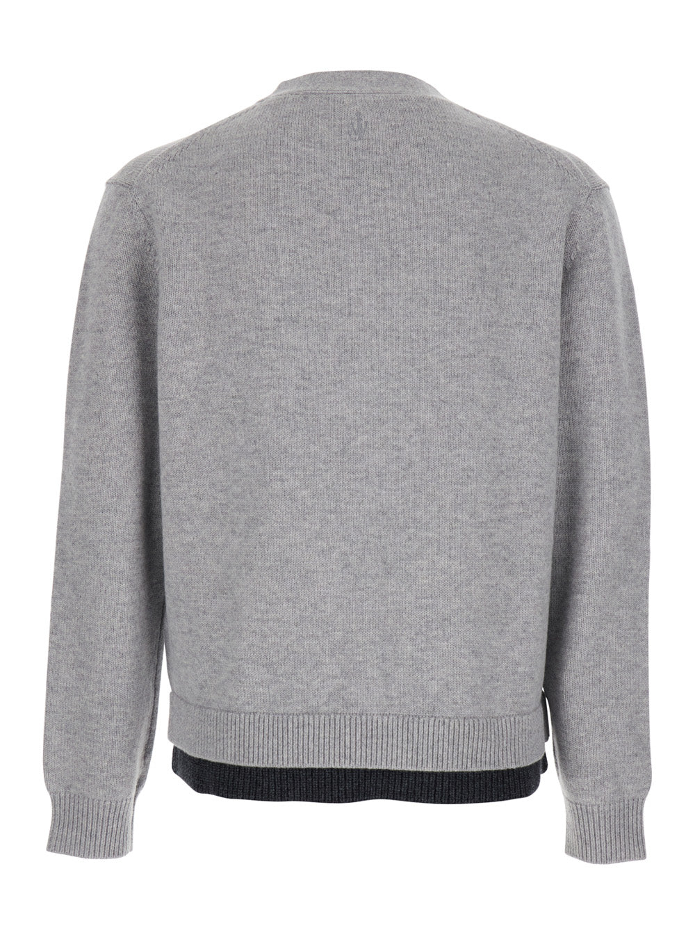 Jw Anderson Men Grey Cardigan With V-Neck And Layered Design In Fabric Man