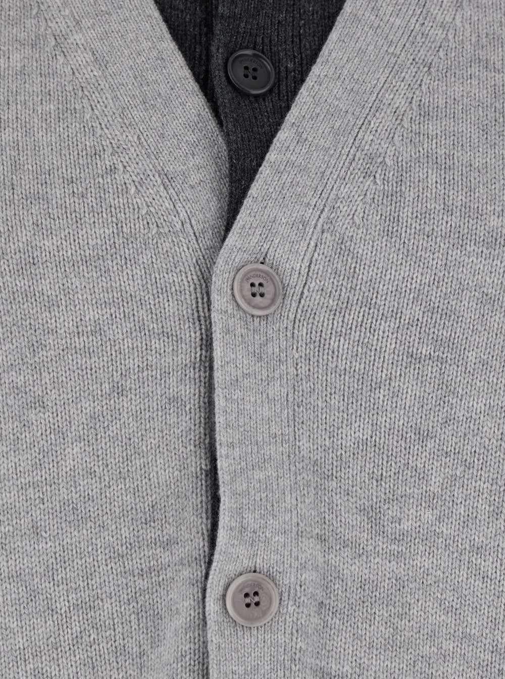 Jw Anderson Men Grey Cardigan With V-Neck And Layered Design In Fabric Man