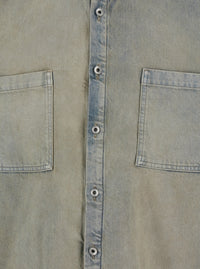 Drkshdw Men Light Blue Jacket With Classic Collar And Drawstring Detail On The Waist In Denim Man