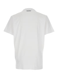 Dsquared2 Men White T-Shirt With Logo On The Front In Cotton Man
