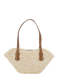 DOLCE & GABBANA Dolce & Gabbana Women Beige Shoulder Bag With Two Top Handles And Interwoven Design In Raffia Woman