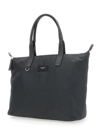 Dolce & Gabbana Men Grey Tote Bag With Two Top Handles And Logo Plaque On The Front In Tech Fabric Man