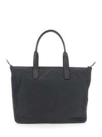 Dolce & Gabbana Men Grey Tote Bag With Two Top Handles And Logo Plaque On The Front In Tech Fabric Man
