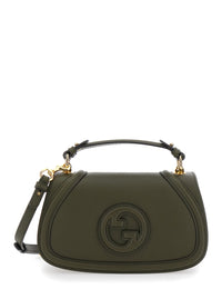 Gucci Women 'Blondie' Green Handbag With Gg Logo Plaque On The Front In Leather Woman