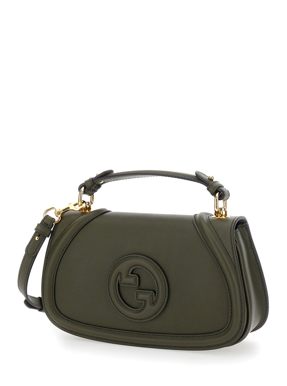 Gucci Women 'Blondie' Green Handbag With Gg Logo Plaque On The Front In Leather Woman