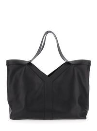 Saint Laurent Men Black Tote Bag With Two Top Handles And Hook Closure In Leather Man