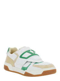 Valentino Garavani Men 'Joie De Jouer' White Low Top Sneakers With Perforated Details And Maxi Vlogo On The Front In Leather Man