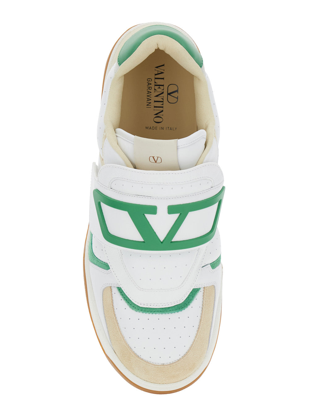 Valentino Garavani Men 'Joie De Jouer' White Low Top Sneakers With Perforated Details And Maxi Vlogo On The Front In Leather Man