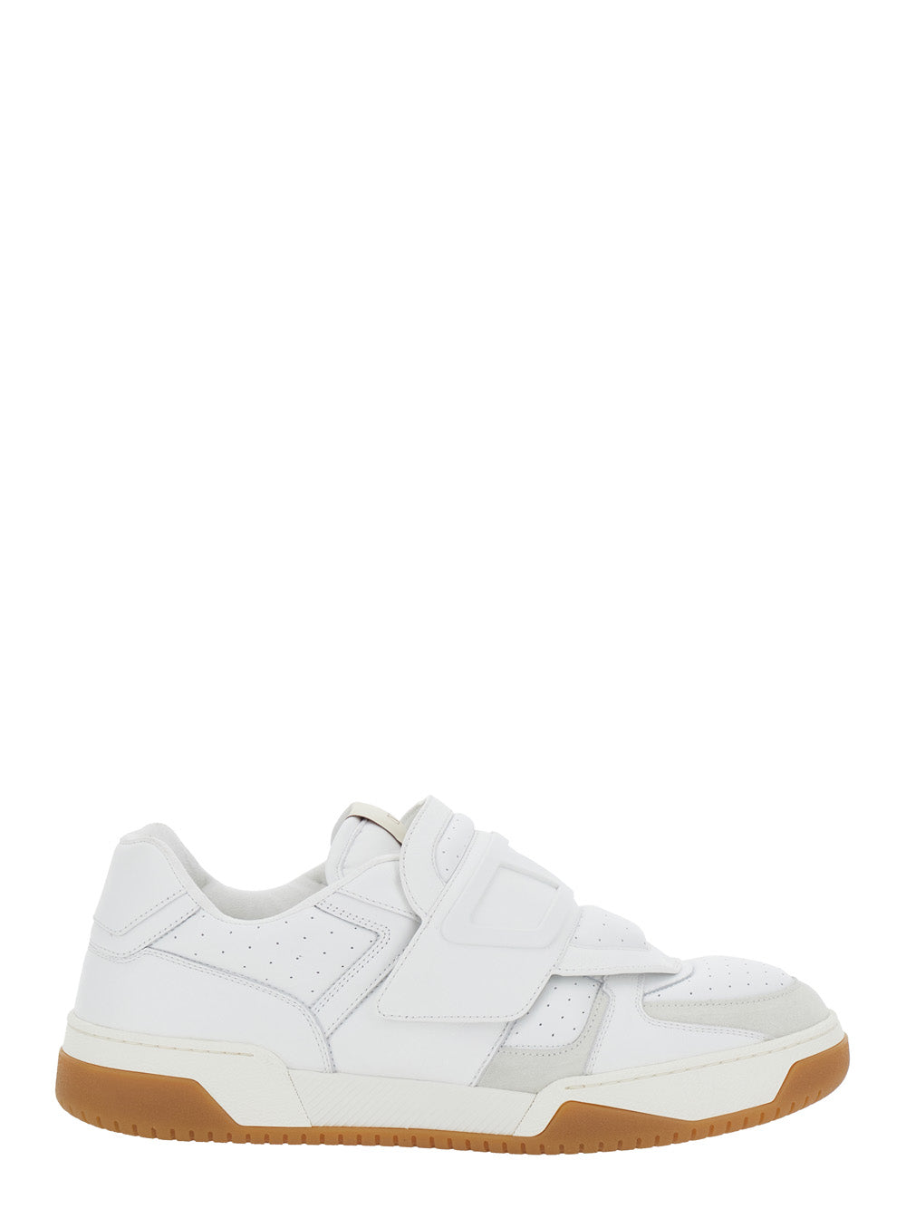 Valentino Garavani Men 'Joie De Jouer' White Low Top Sneakers With Perforated Details And Maxi Vlogo On The Front In Leather Man