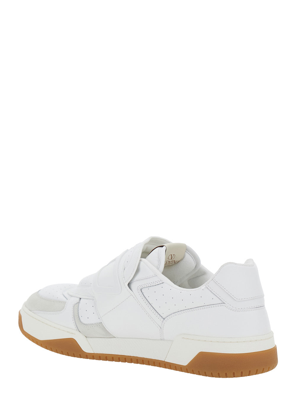 Valentino Garavani Men 'Joie De Jouer' White Low Top Sneakers With Perforated Details And Maxi Vlogo On The Front In Leather Man