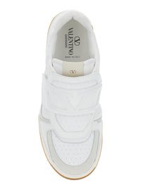 Valentino Garavani Men 'Joie De Jouer' White Low Top Sneakers With Perforated Details And Maxi Vlogo On The Front In Leather Man