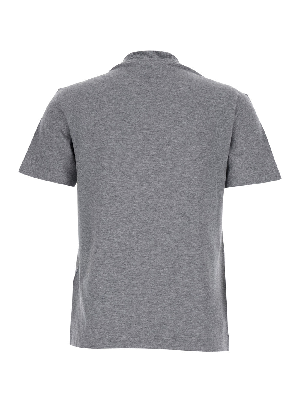 FENDI Fendi Women Grey Crewneck T-Shirt With Logo Detail On The Front In Cotton Woman
