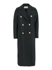 HARRIS WHARF LONDON Harris Wharf London Women Green Double-Breasted  Coat With Wide Notched Revers In Wool Woman
