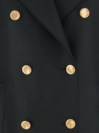 HARRIS WHARF LONDON Harris Wharf London Women Green Double-Breasted  Coat With Wide Notched Revers In Wool Woman