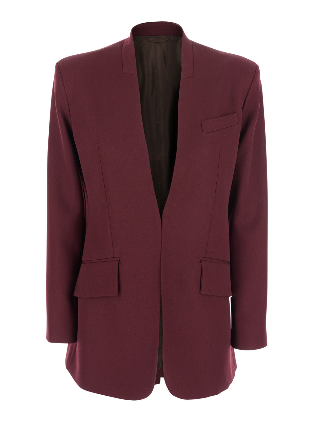 The Attico Women Bordeaux Jacket With Deep Neckline And Straps In Wool Woman