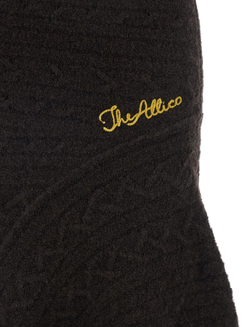 The Attico Women Brown Skirt With Asymmetrical Design And Logo Lettering In Wool Woman