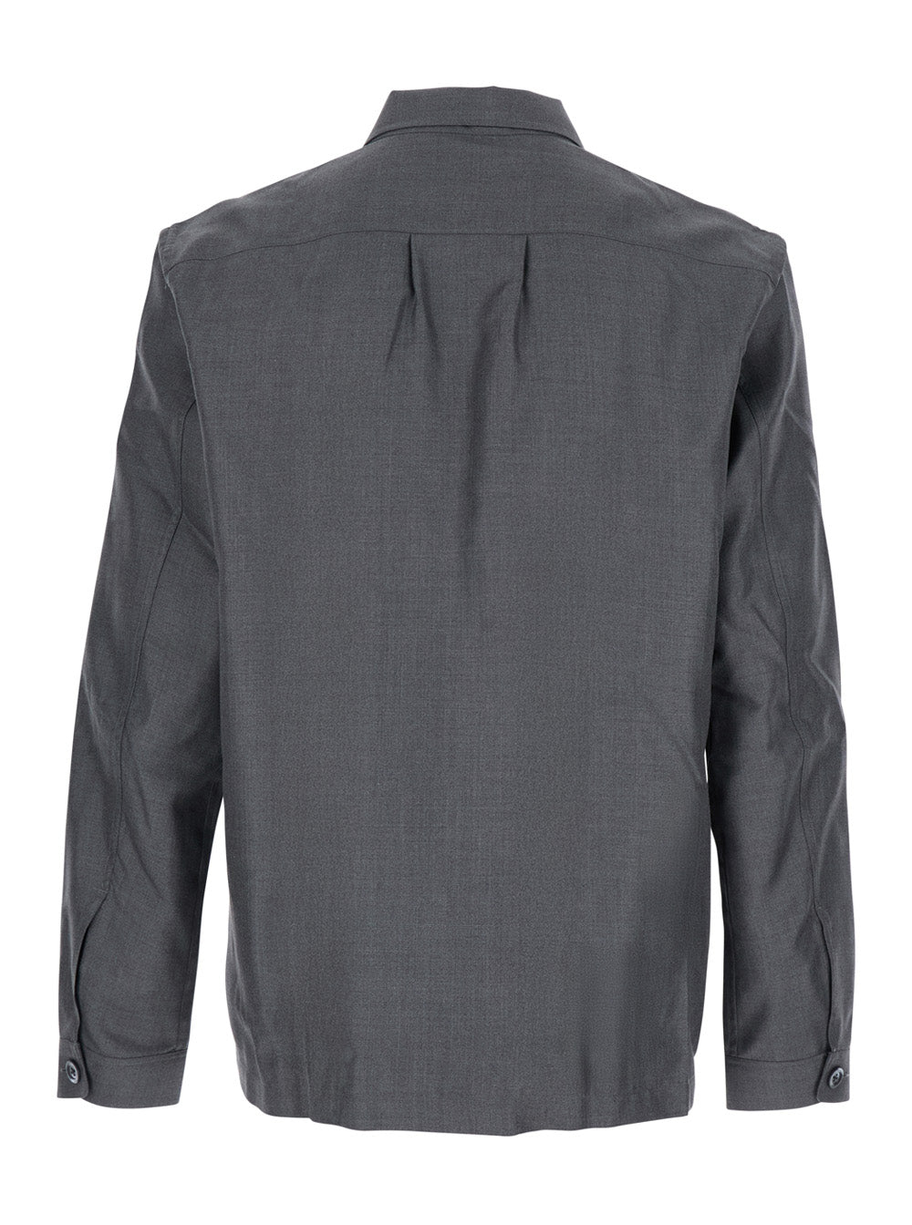 Tom Ford Men Grey Shirt With Chest Pocket In Silk Man