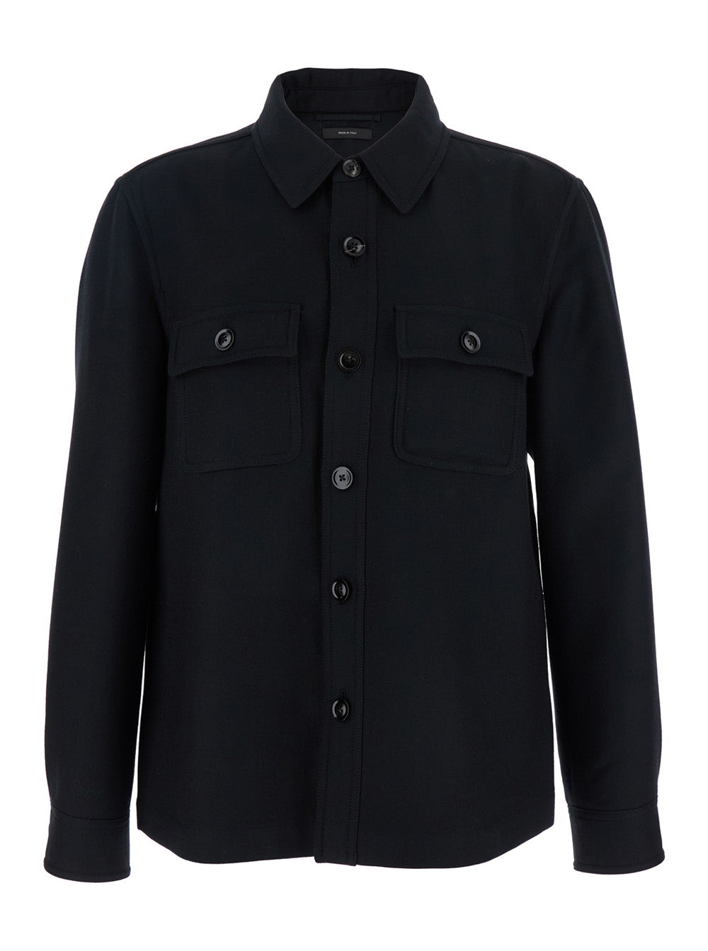 Tom Ford Men Black Jacket With Flap Pockets On The Chest In Wool Man