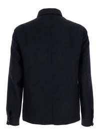 Tom Ford Men Black Jacket With Flap Pockets On The Chest In Wool Man