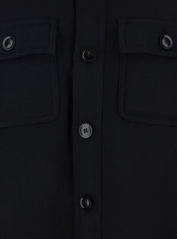 Tom Ford Men Black Jacket With Flap Pockets On The Chest In Wool Man