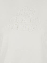 Golden Goose Women White Crew Neck T-Shirt With Embroidery On Front In Fabric Woman