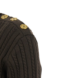 GOLDEN GOOSE Golden Goose Women Brown Crewneck Sweater With Interwoven Design In Wool Woman