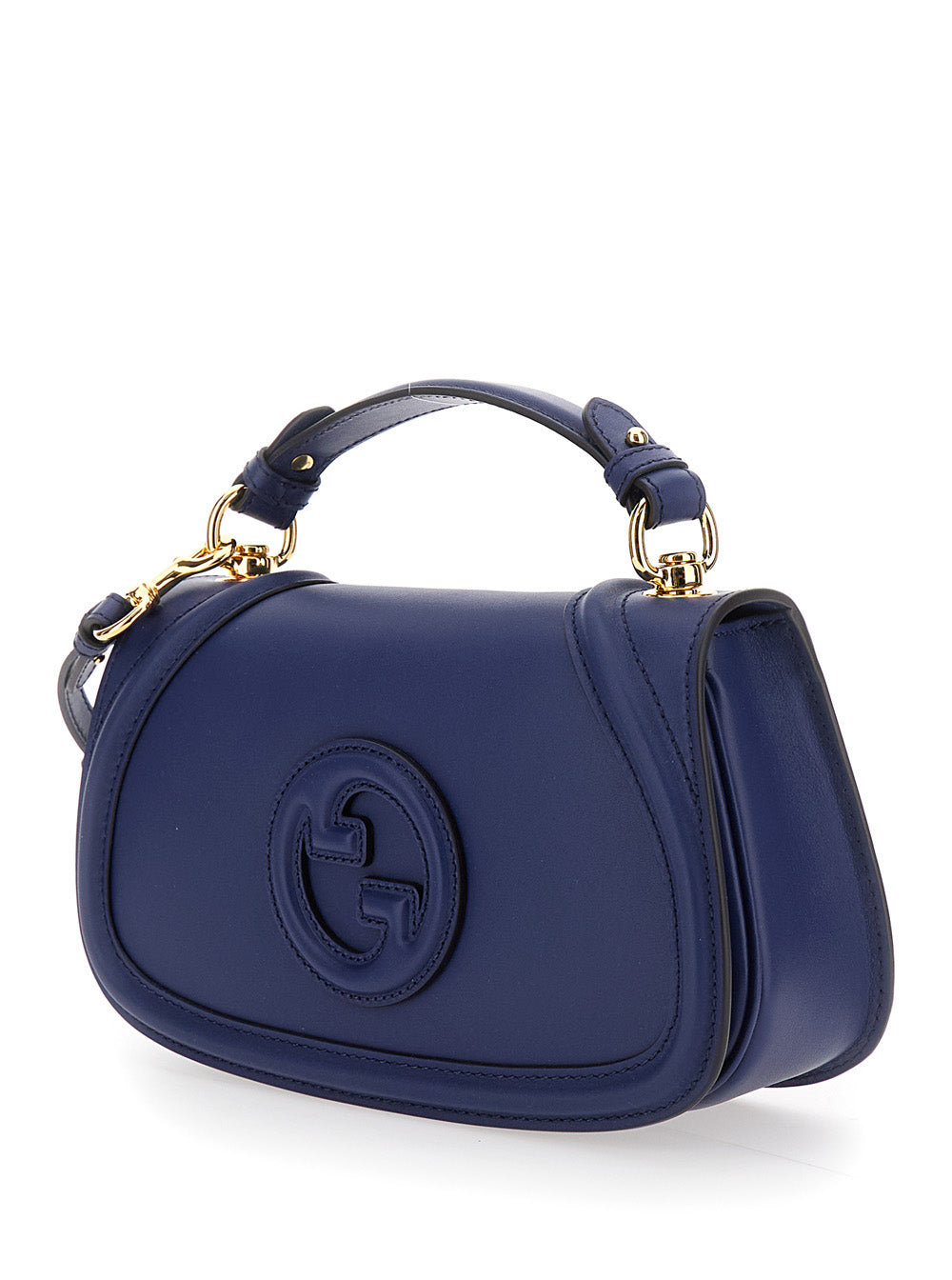 Gucci Women 'Blondie' Blue Handbag With Gg Logo Plaque On The Front In Leather Woman