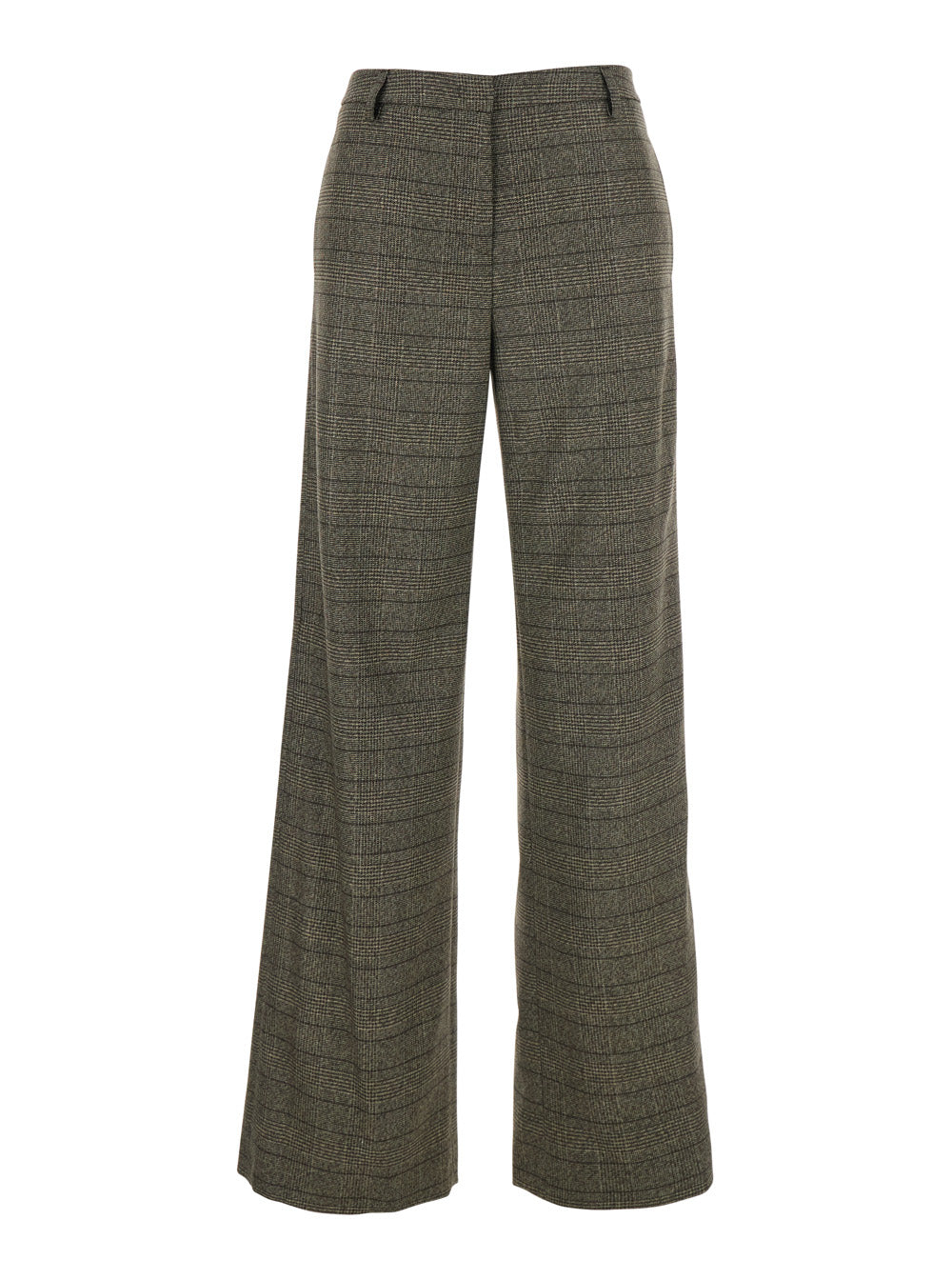Leplain Women Brown Trousers With Striped Motif In Wool Woman