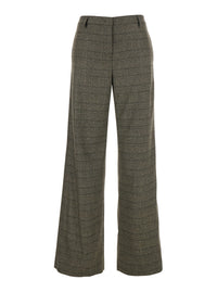Leplain Women Brown Trousers With Striped Motif In Wool Woman