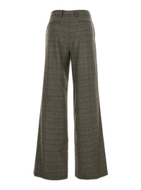 Leplain Women Brown Trousers With Striped Motif In Wool Woman