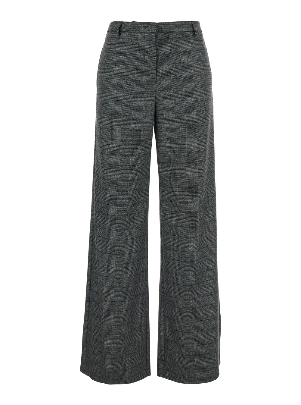 Leplain Women Grey Trousers With Striped Motif In Wool Woman