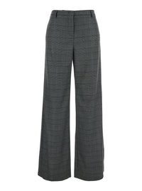 Leplain Women Grey Trousers With Striped Motif In Wool Woman