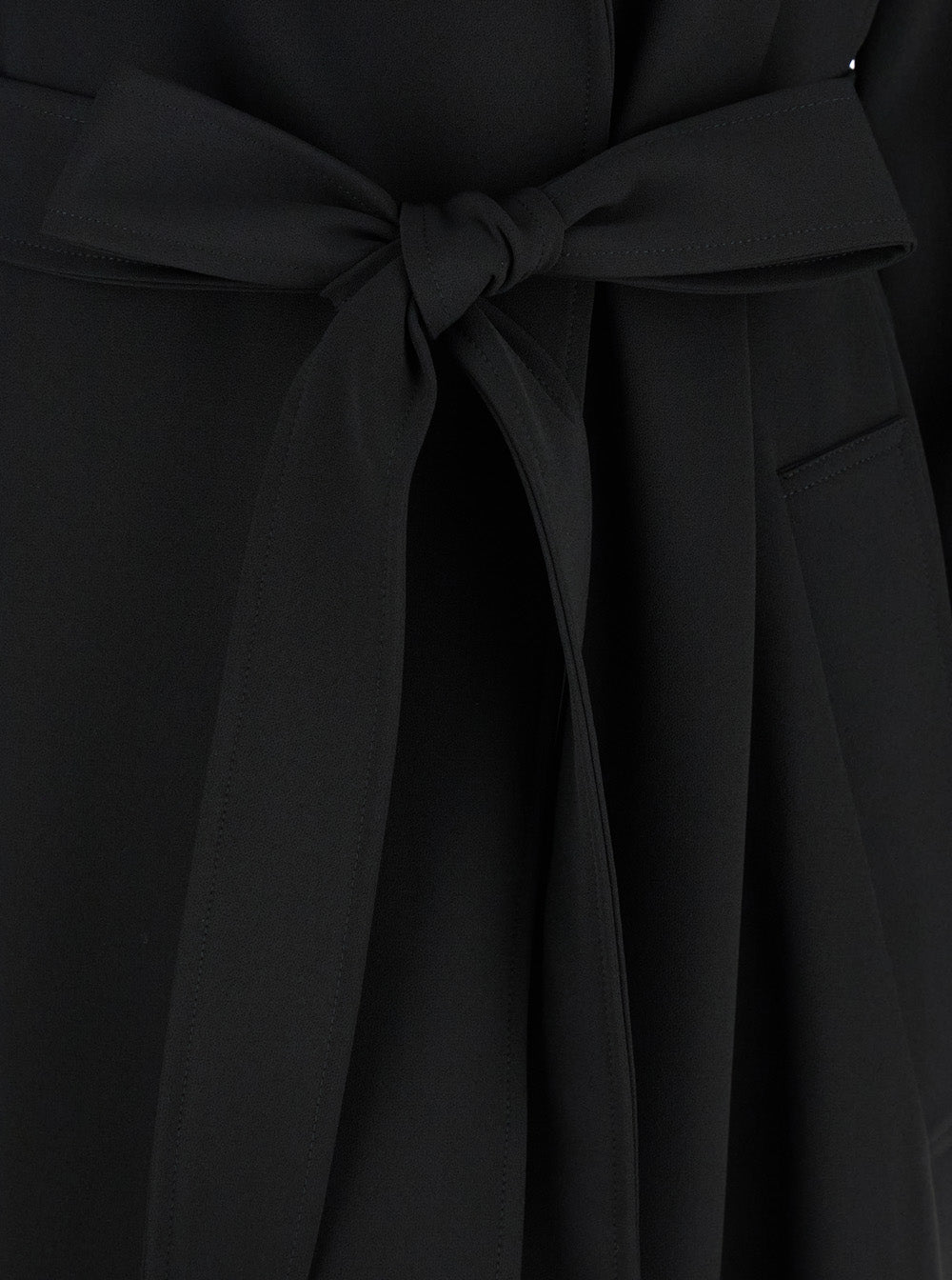LEPLAIN Leplain Women Black Double-Breasted Trench Coat With Matching Belt In Cady Woman