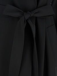 LEPLAIN Leplain Women Black Double-Breasted Trench Coat With Matching Belt In Cady Woman