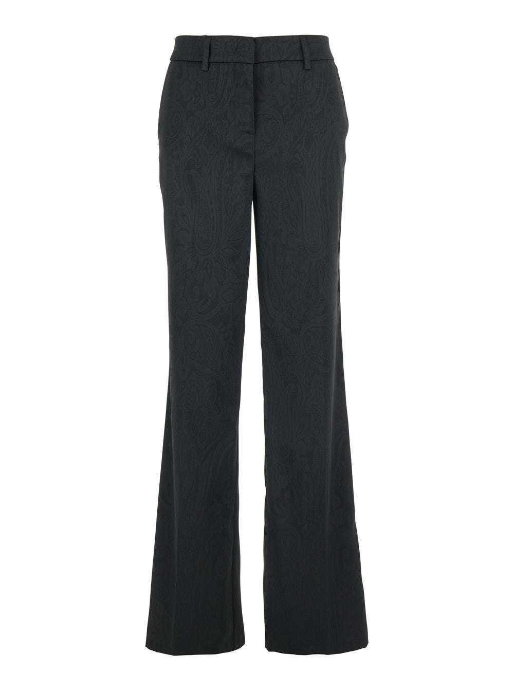 Leplain Women Black Trousers With Damask Effect In Fabric Woman