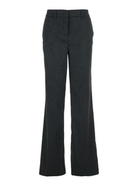 Leplain Women Black Trousers With Damask Effect In Fabric Woman
