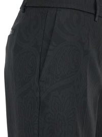 Leplain Women Black Trousers With Damask Effect In Fabric Woman