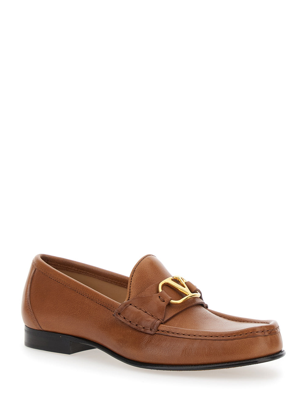 Valentino Garavani Women Beige Loafers With Vlogo Signature Detail In Leather Man