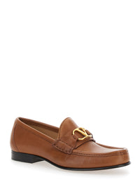 Valentino Garavani Women Beige Loafers With Vlogo Signature Detail In Leather Man