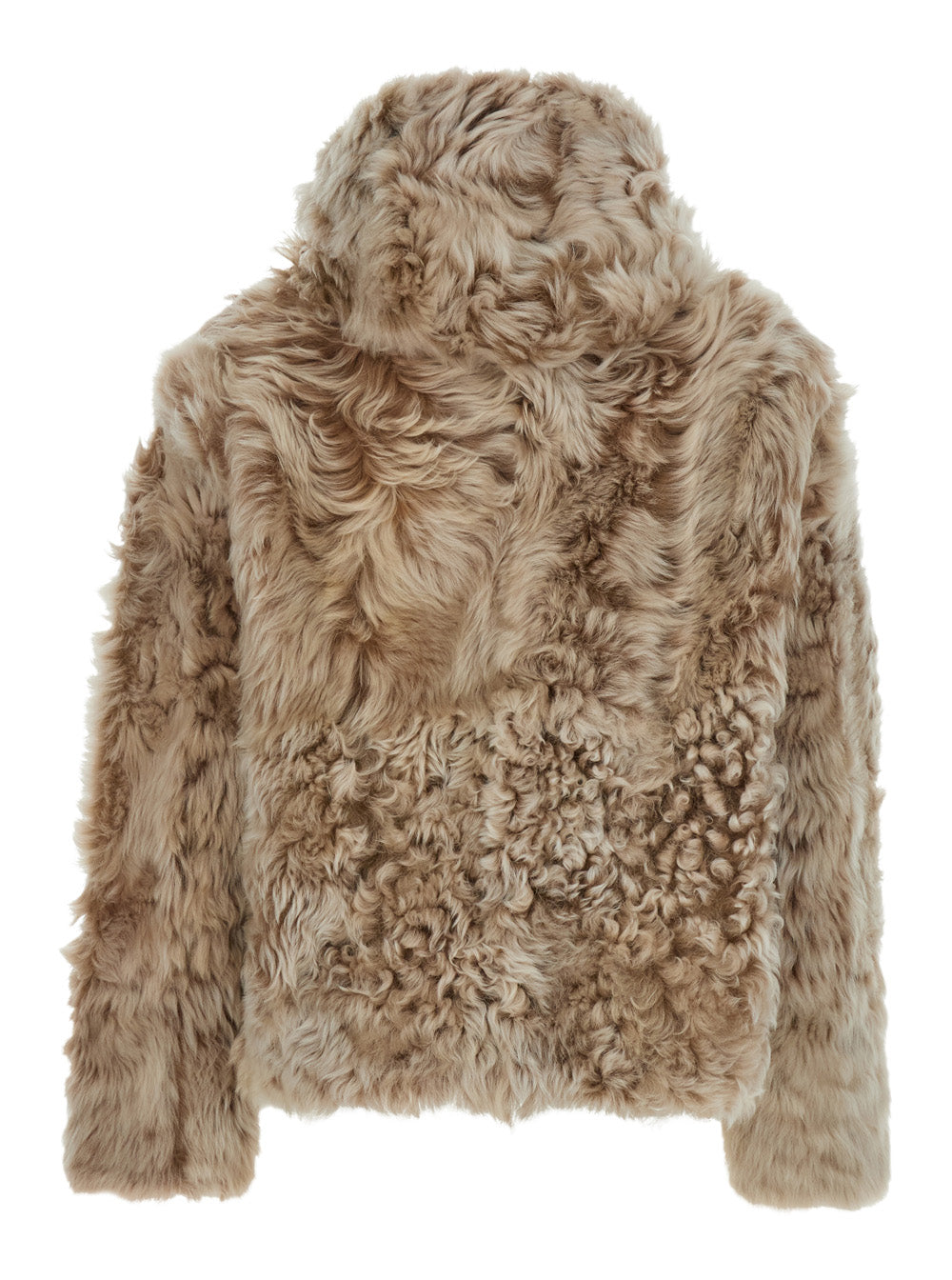 Yves Salomon Women Beige Fur Coat With Fixed Hood And Hidden Fastening In Fur Woman