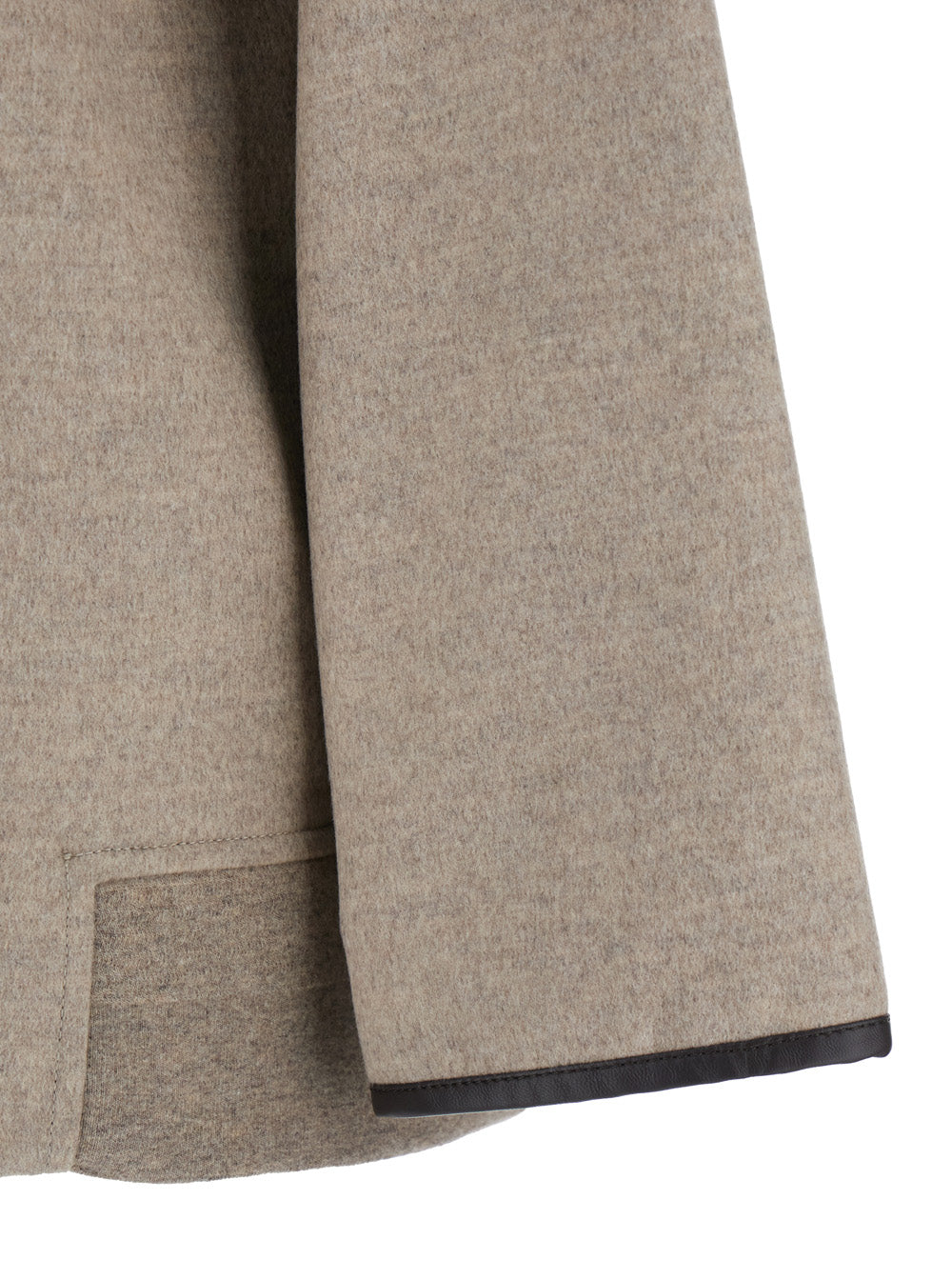 Bottega Veneta Women Beige Coat With Hood And Leather Trims In Wool And Cashmere Woman