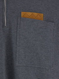 Bottega Veneta Men Grey Polo Shirt With Long Sleeves And Front Patch Pocket In Cotton Man