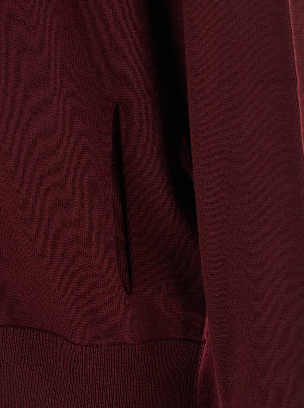 Jil Sander Men Bordeaux Cardigan With High Neck And Front Zip Closure In Wool Man