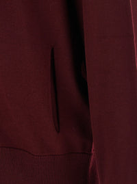 Jil Sander Men Bordeaux Cardigan With High Neck And Front Zip Closure In Wool Man