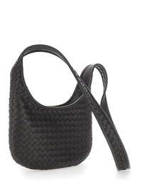 Bottega Veneta Men 'Veneto' Brown Shoulder Bag With Fixed Shoulder Strap And All-Over Intrecciato Motif In Leather Man