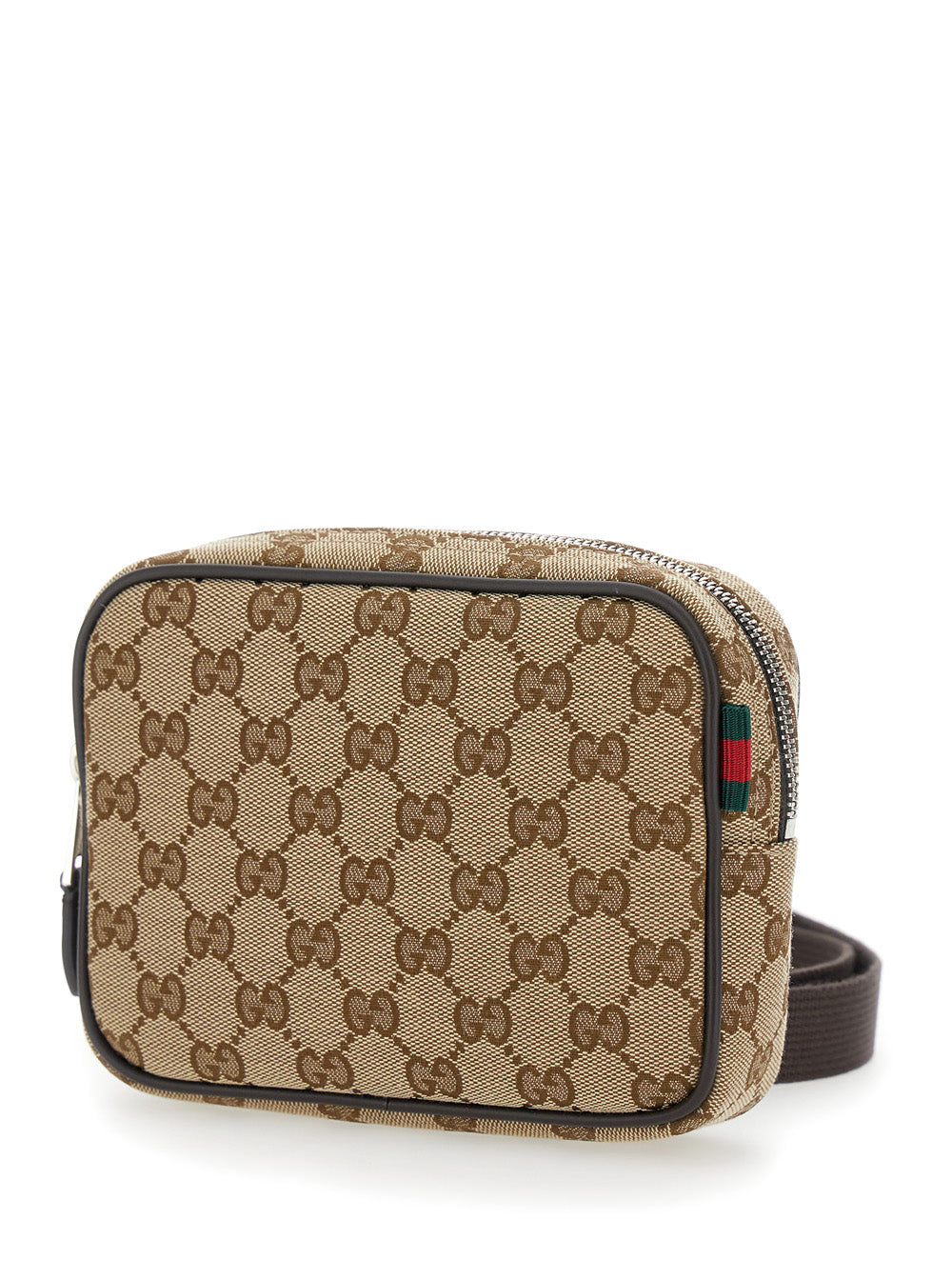 Gucci Men Beige Shoulder Bag With Gg All-Over Motif And Removable Shoulder Strap In Canvas Man