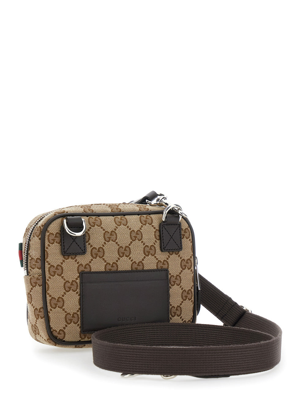 Gucci Men Beige Shoulder Bag With Gg All-Over Motif And Removable Shoulder Strap In Canvas Man