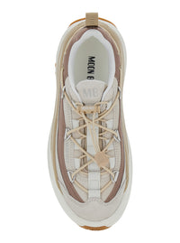 Moon Boot Women 'Moon 247' Beige Low Top Sneakers With Logo On The Tongue In Leather And Fabric Blend Woman