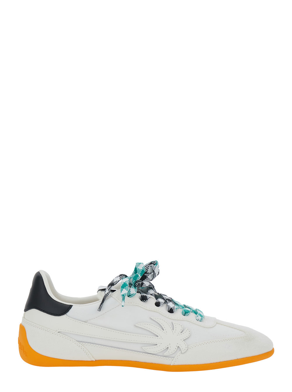 Palm Angels Men 'Pa 5' White Low Top Sneakers With Logo Patch On The Tongue And Contrasting Heel With Logo In Leather Man